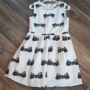 Rare Editions bow Dress with Pearl & Rhinestones